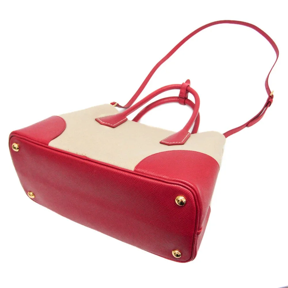 PRADA Cream Leather Shoulder Bag